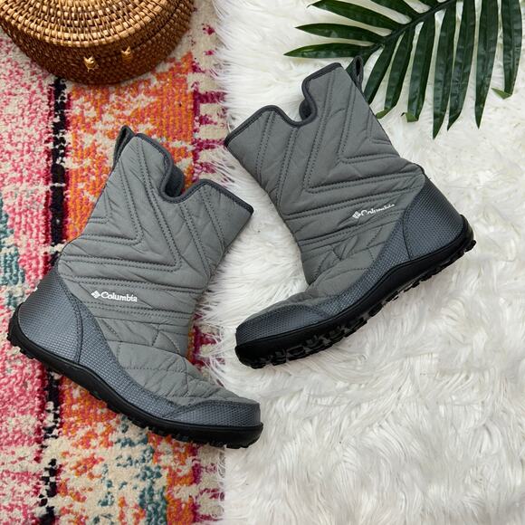 $120 Columbia Gray Minx Slip III Winter Snow Boot Kids Girls 4 - Picture 1 of 11